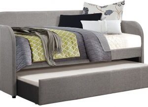 Homelegance Roland Daybed with Trundle in Grey Fabric