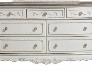 Homelegance Cinderella Dresser in Antique White with Gray Rub-Through