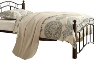 Homelegance Averny Twin Metal Platform Bed in Black and Brown