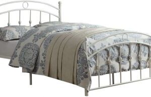 Homelegance Tiana Full Metal Platform Bed, White Frame