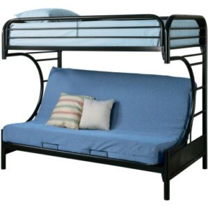 Coaster Montgomery Twin Over Futon Bunk Bed in Glossy Black