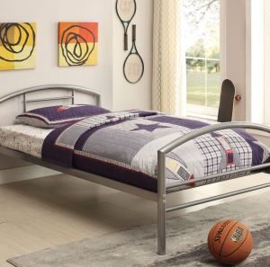 Coaster Baines Twin Metal Bed in Silver
