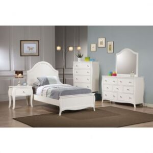 Coaster Dominique 4pc Twin Bedroom Set in White