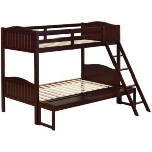 Coaster Littleton Twin/Full Bunk Bed with Ladder in Espresso