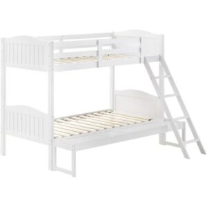 Coaster Littleton Twin/Full Bunk Bed with Ladder in White