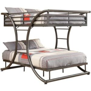 Coaster Stephan Full Over Full Bunk Bed in Gunmetal
