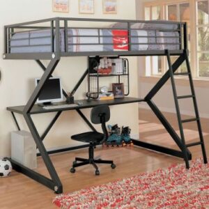 Coaster 460092 Workstation Loft Bed in Black