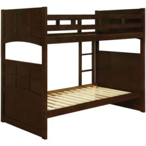 Coaster Jasper Twin Over Twin Bunk Bed with Ladder in Cappuccino
