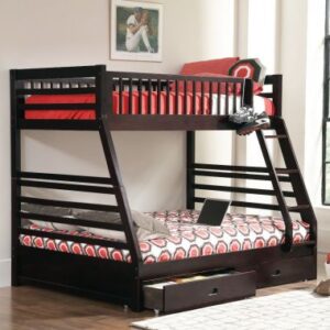 Coaster Ashton Twin Over Full 2-Drawer Bunk Bed in Honey