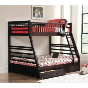 Coaster Ashton Twin Over Full 2-Drawer Bunk Bed in Cappuccino