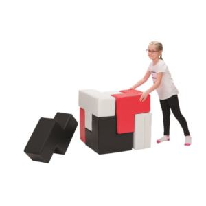 Mini Build-A-Cube Floor Puzzle in Black & Red by NOVUM, 4641120