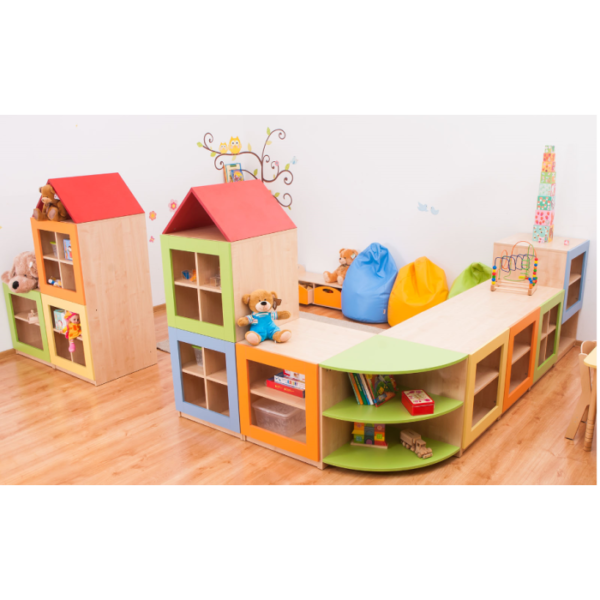 House Partitions Four Shelf Unit in Yellow by NOVUM, 6521112 - Image 2