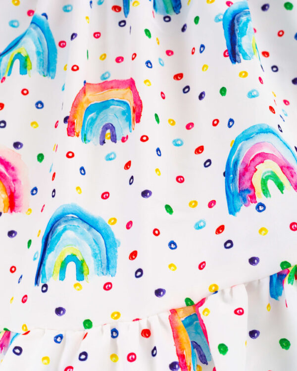 Polka Dots Rainbow Smocked Girl Dress - Image 5