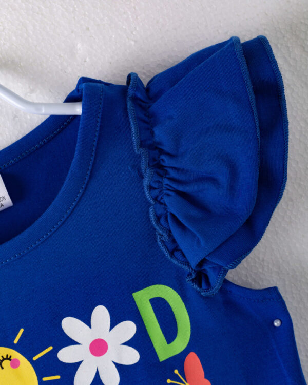 Blue Good Vibes Flower Girl Short Set - Image 4