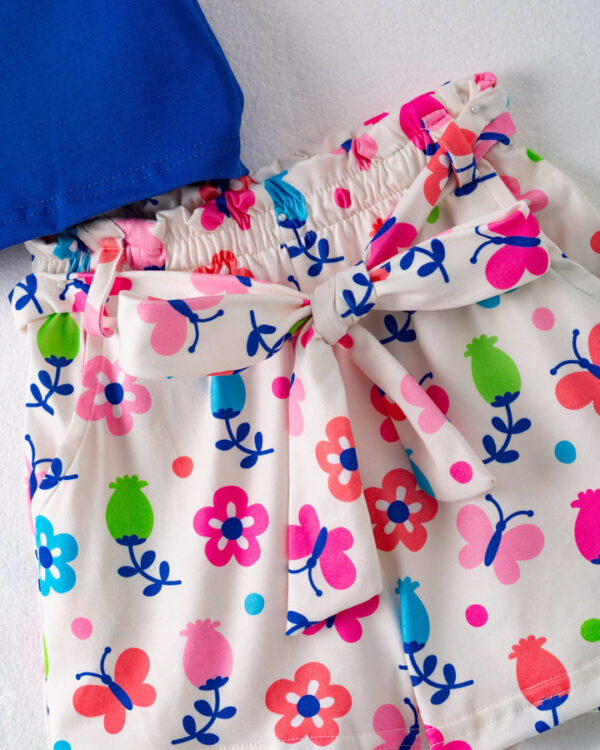 Blue Good Vibes Flower Girl Short Set - Image 5