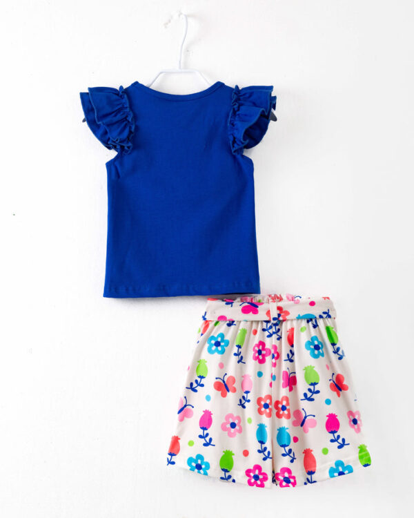 Blue Good Vibes Flower Girl Short Set - Image 6