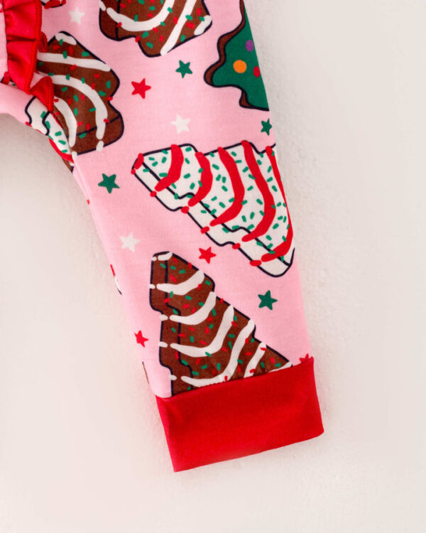 Christmas Tree Cookies Ruffle Baby Girl Romper - Image 4