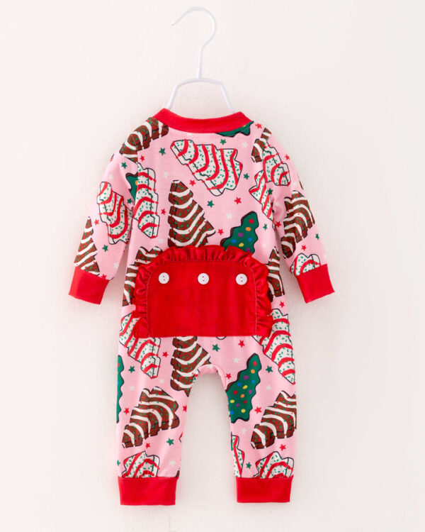 Christmas Tree Cookies Ruffle Baby Girl Romper - Image 5