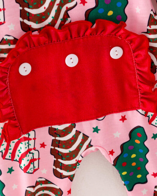 Christmas Tree Cookies Ruffle Baby Girl Romper - Image 6