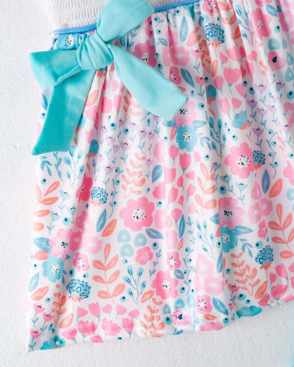 Floral Little Train Bunny Egg Carrot Ruffle Smocked Girl Short Set - Image 4