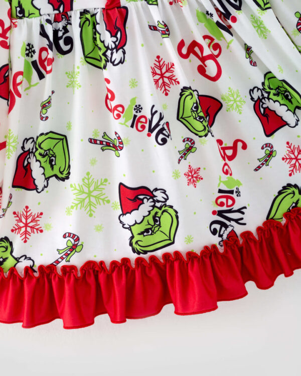 Christmas Grinch Girl Ruffle Pajamas - Image 4