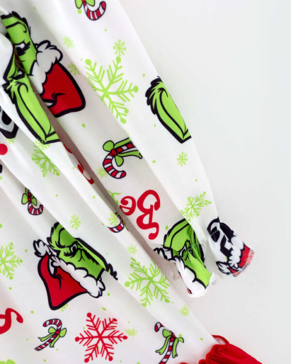 Christmas Grinch Girl Ruffle Pajamas - Image 5