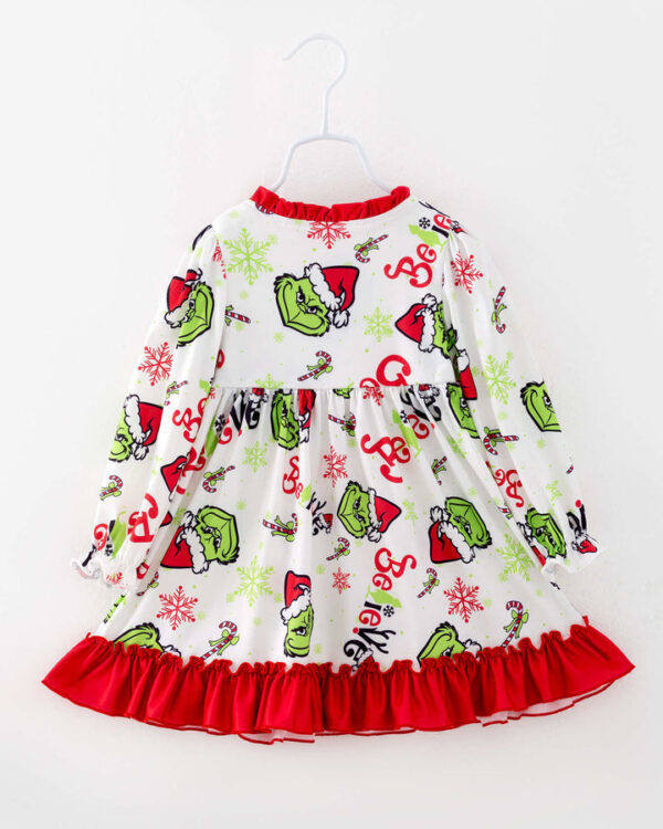 Christmas Grinch Girl Ruffle Pajamas - Image 6