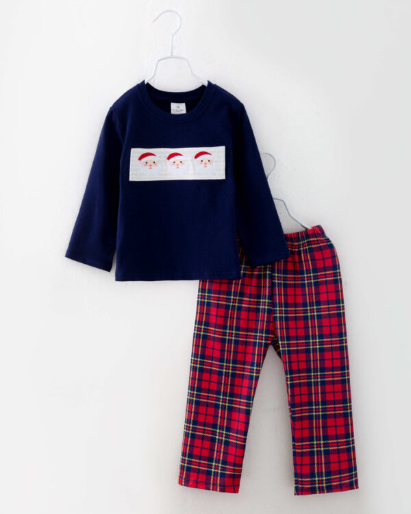 Christmas Red Plaid Santa Boy Set