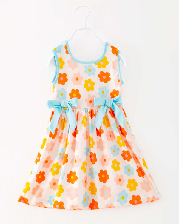 Multicolor Retro Flower Girl Dress