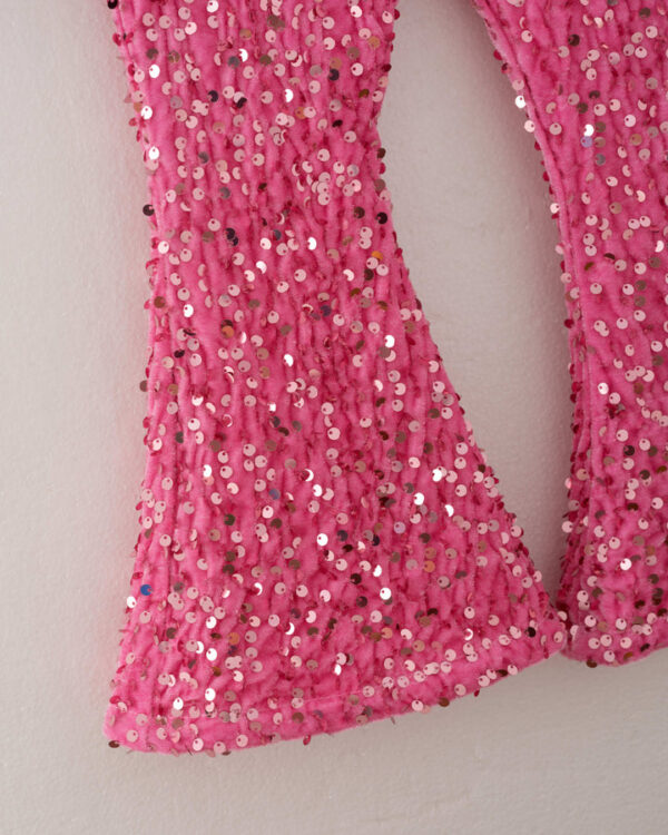 Christmas Grinch Sequins Girl Bell Pant Set - Image 5
