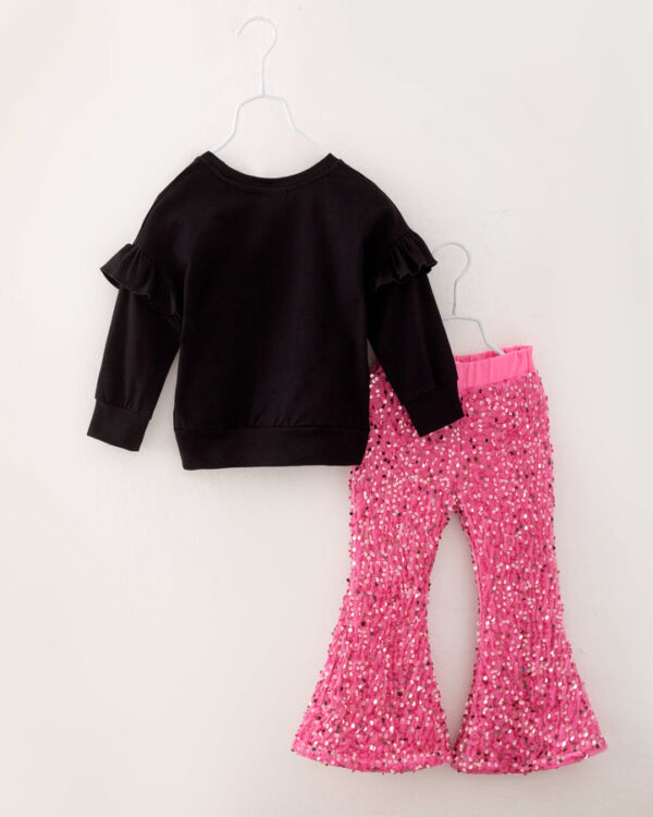 Christmas Grinch Sequins Girl Bell Pant Set - Image 6