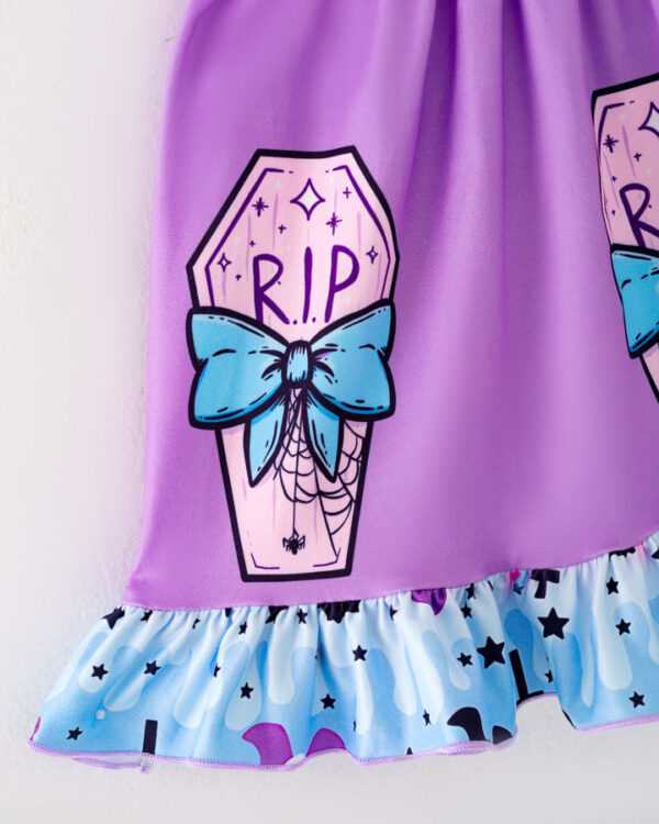 Halloween Purple Rip Girl Twirl Dress - Image 4
