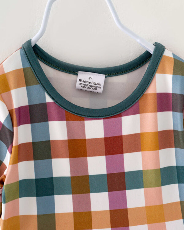 Brown Plaid Ruffle Girl Twirl Dress - Image 3