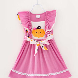 Pink Pumpkin Ruffle Girl Dress