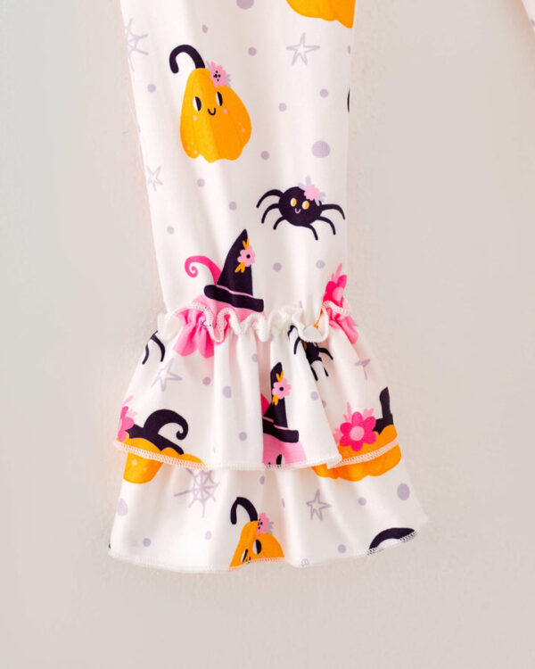 Halloween Pink Pumpkin Girl Bell Bottom Set - Image 5