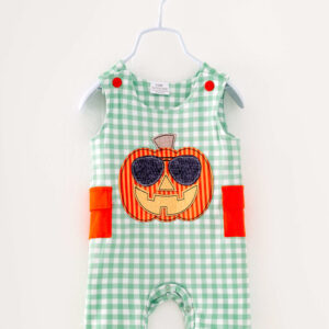 Halloween Orange Pumpkin Baby Boy Romper