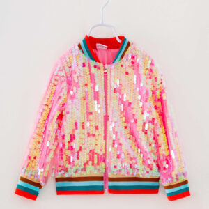 Pink Sequin Girl Jacket Top