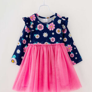 Pink Floral Ruffle Girl Tutu Dress
