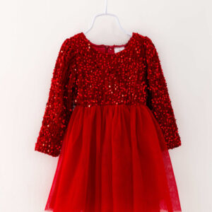 Red Sequin Girl Tutu Dress