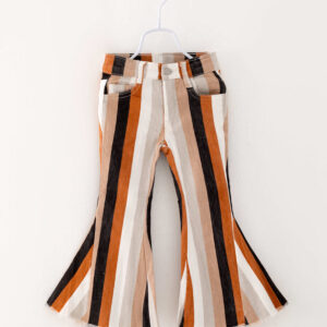 Brown Stripe Girl Denim Bell Pant