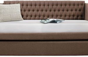 Homelegance Tulney Daybed with Trundle in Brown Fabric