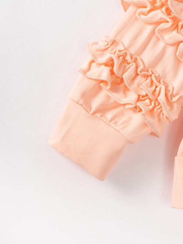 Coral Pumpkin Floral Ruffle Girl Bottom Set - Image 5