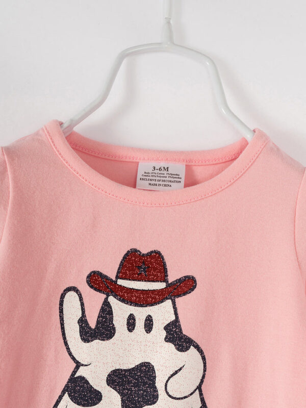 Halloween Pink Ghost Baby Girl Ruffle Romper - Image 3