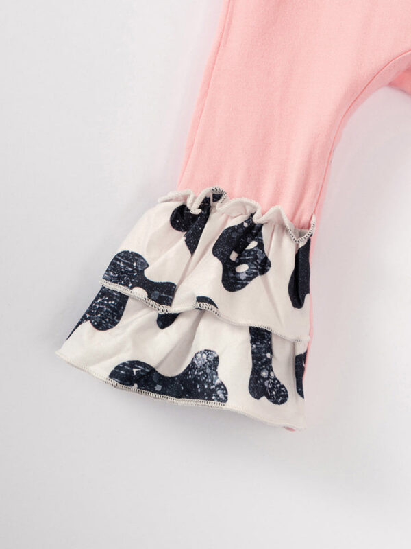 Halloween Pink Ghost Baby Girl Ruffle Romper - Image 4
