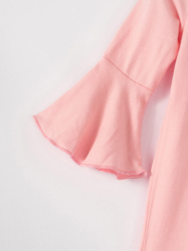 Halloween Pink Ghost Baby Girl Ruffle Romper - Image 6
