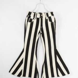 Black Stripe Girl Denim Bell Pant