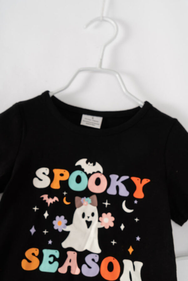 Halloween Spooky Season Ghost Stripe Tassel Girl Bell Pant Set - Image 3