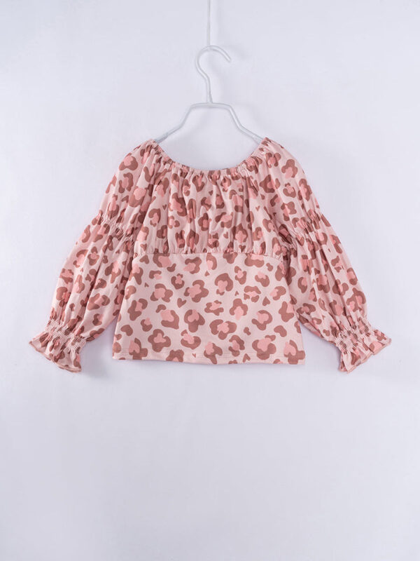 Pink Leopard Ruffle Girl Top