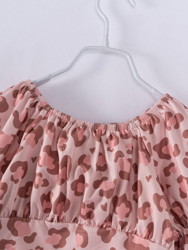 Pink Leopard Ruffle Girl Top - Image 3