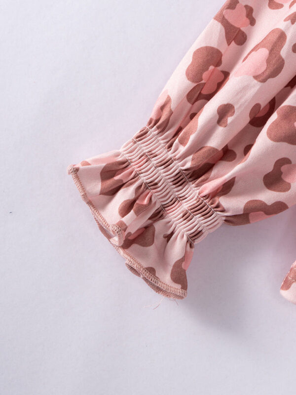 Pink Leopard Ruffle Girl Top - Image 4